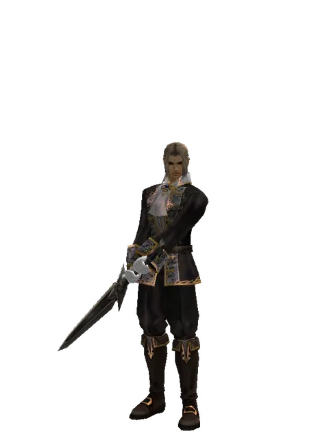 Steel Sword on a male Human fighter, front view