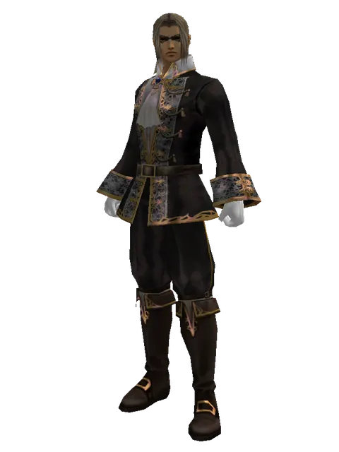 Black Mask (?) on a male Human fighter, front view