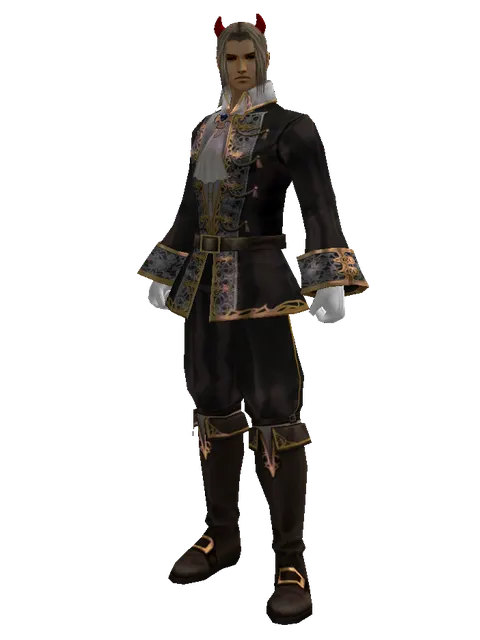 Demon Horns on a male Human fighter, front view