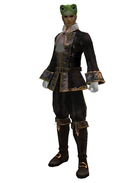 Frog Hat on a male Human fighter, front view