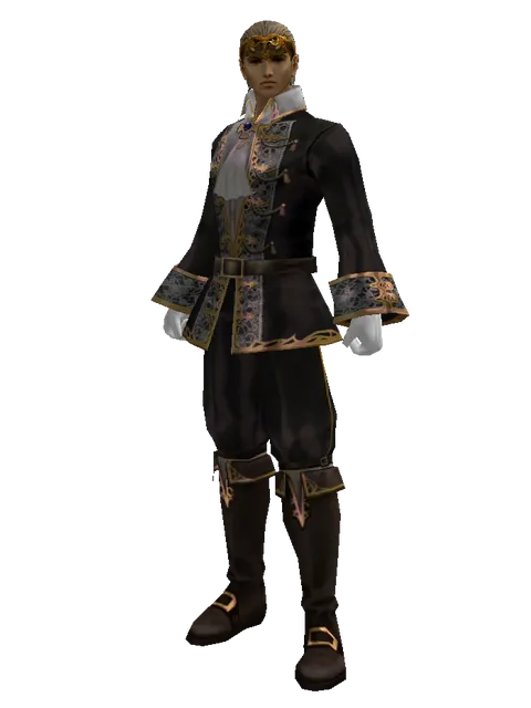Golden Festival Mask on a male Human fighter, front view