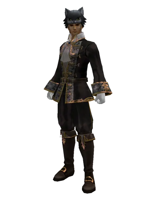 Kai the Cat Hat on a male Human fighter, front view