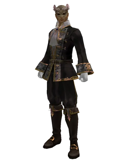 Medieval Party Mask on a male Human fighter, front view