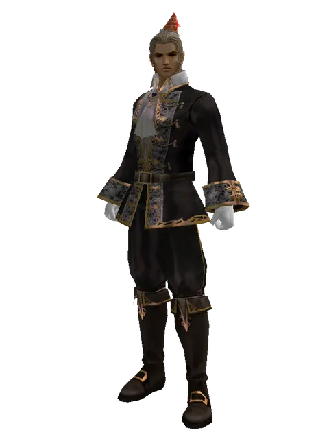 Party Hat on a male Human fighter, front view