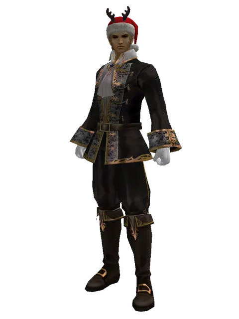 Santa's Antlers on a male Human fighter, front view