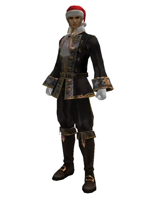 Santa's Hat on a male Human fighter, front view