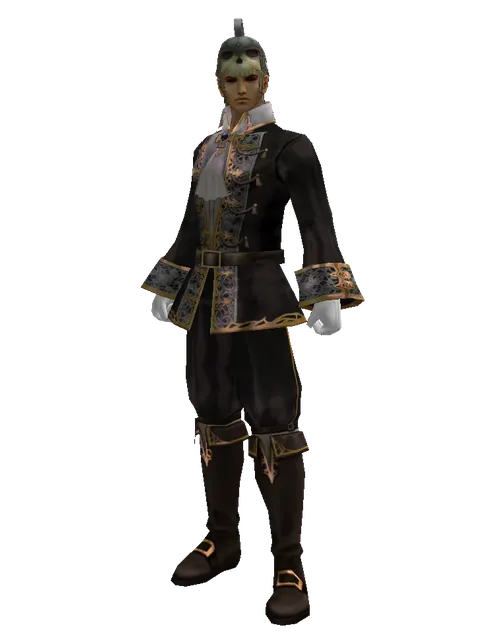 Skull Hat on a male Human fighter, front view