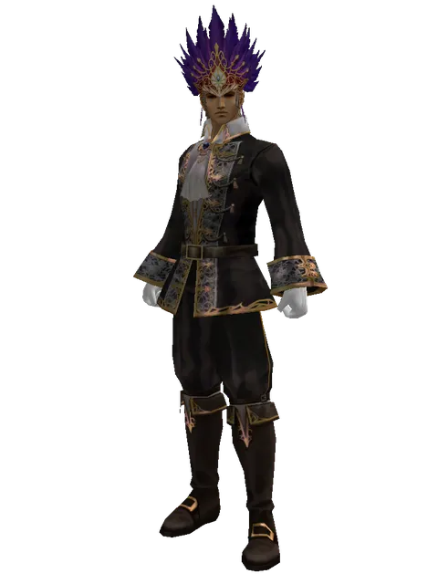 Sophisticated Carnival Hat (?) on a male Human fighter, front view
