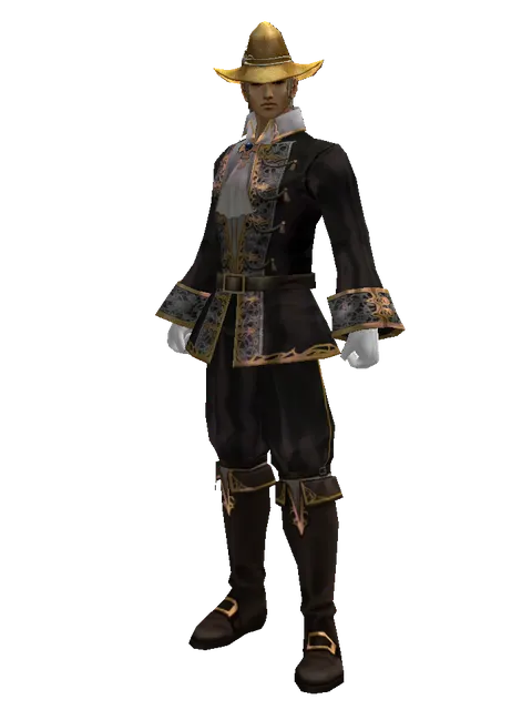 Straw Hat on a male Human fighter, front view
