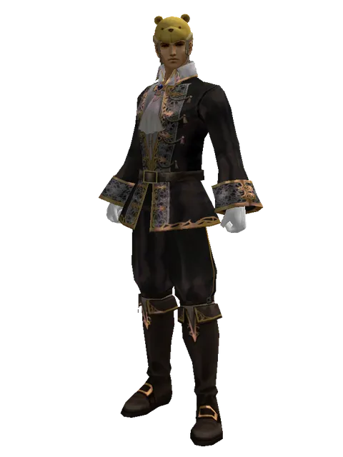 Teddy Bear Hat on a male Human fighter, front view