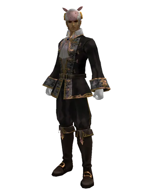 White Sheep Hat on a male Human fighter, front view