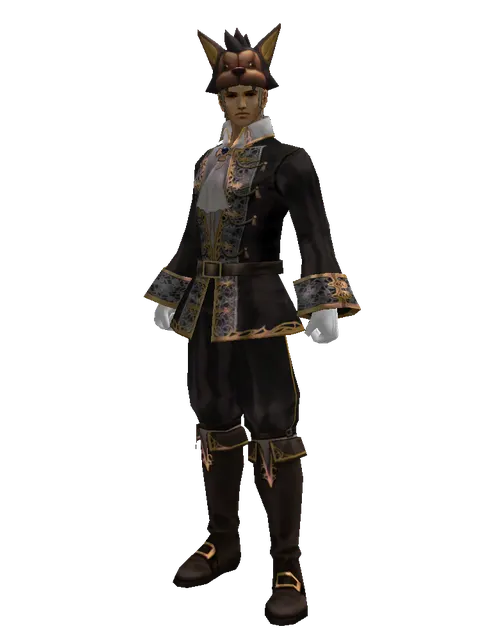 Wolf Hat on a male Human fighter, front view