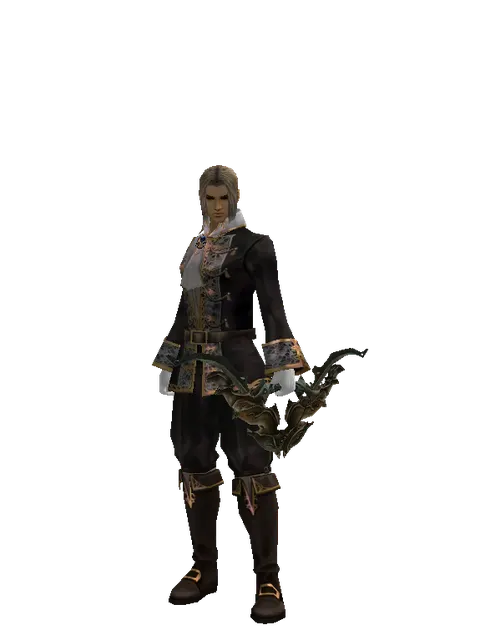 Akat Long Bow on a male Human fighter, front view