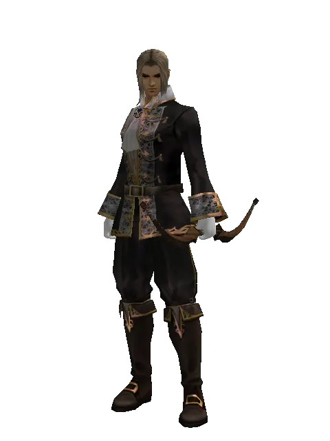 Bow on a male Human fighter, front view