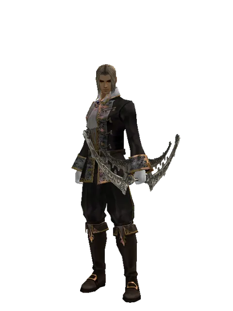 Bow of Peril on a male Human fighter, front view