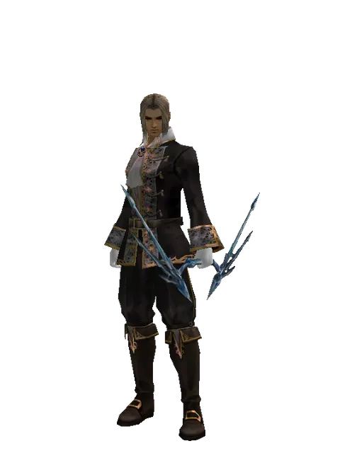 Crystallized Ice Bow on a male Human fighter, front view