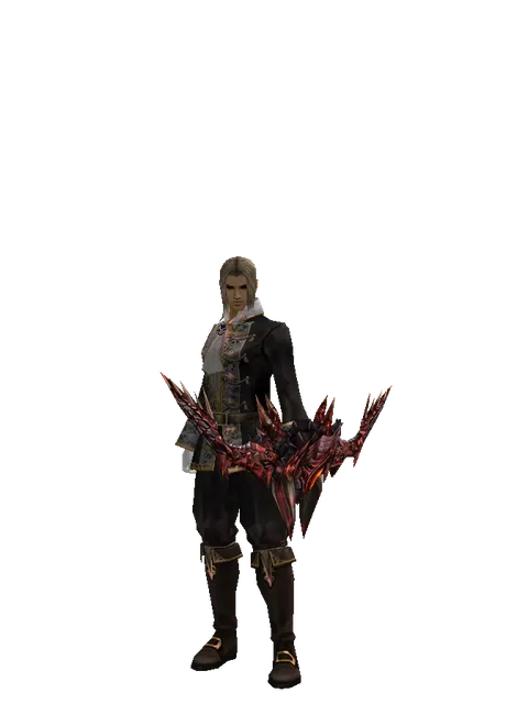 Draconic Bow on a male Human fighter, front view