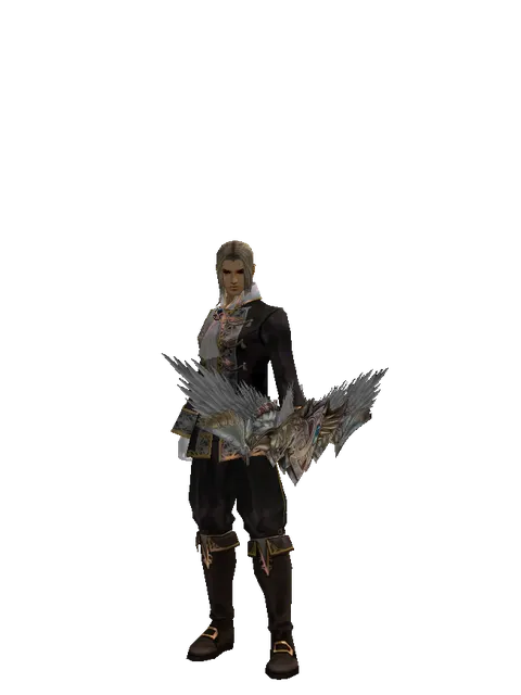 Dynasty Bow on a male Human fighter, front view