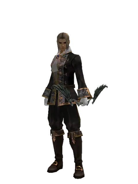 Elven Bow on a male Human fighter, front view