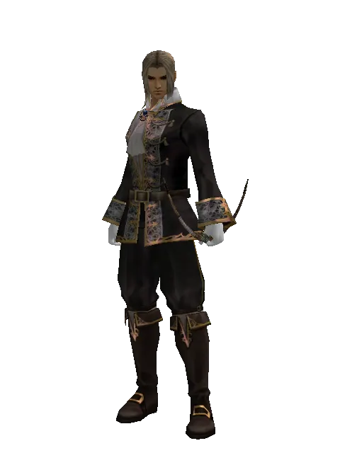 Forest Bow on a male Human fighter, front view