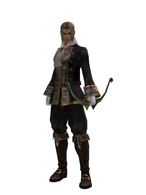 Hunting Bow on a male Human fighter, front view