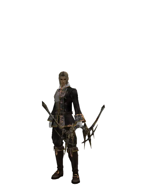 Strengthened Long Bow on a male Human fighter, front view