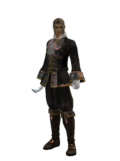 Crystal Dagger on a male Human fighter, front view