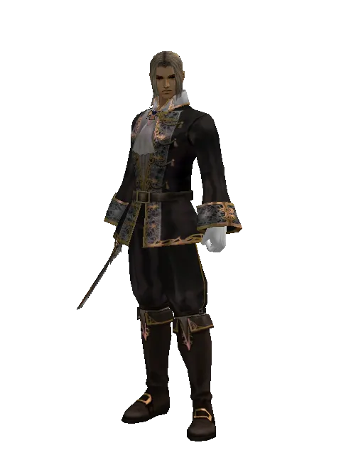 Cursed Dagger on a male Human fighter, front view
