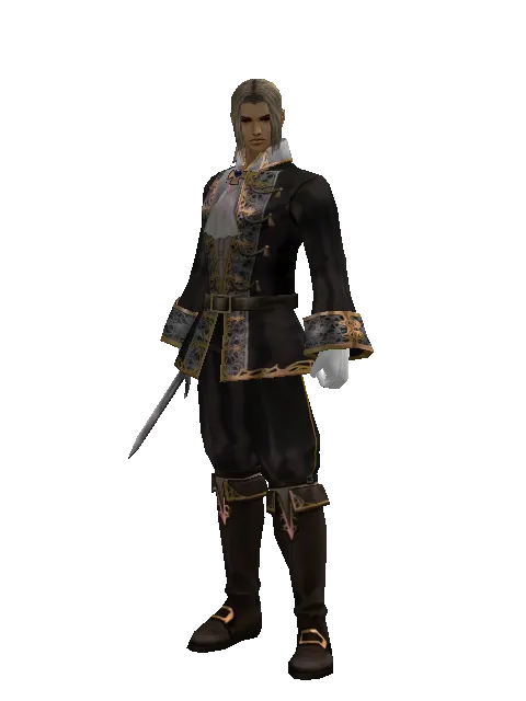 Dagger on a male Human fighter, front view
