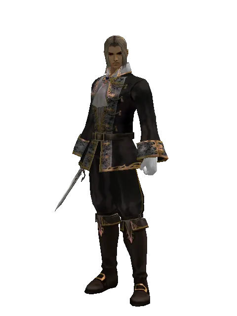 Dagger of Mana on a male Human fighter, front view