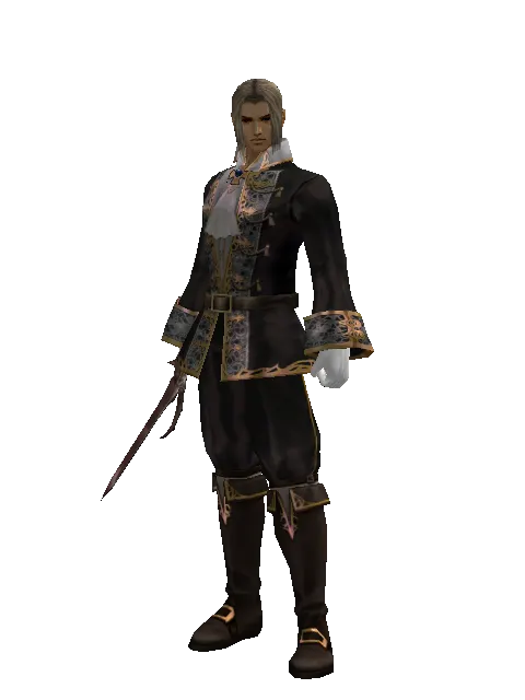 Shilen Knife on a male Human fighter, front view