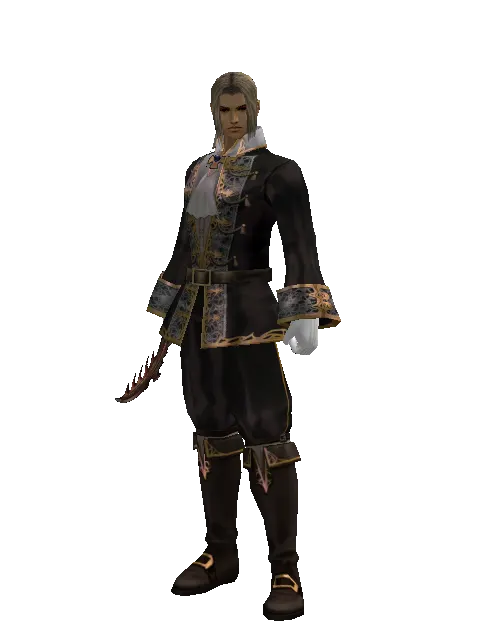Soulfire Dirk on a male Human fighter, front view