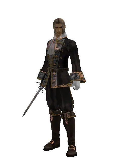 Stiletto on a male Human fighter, front view