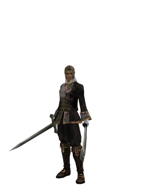 Artisan's Sword*Crimson Sword on a male Human fighter, front view