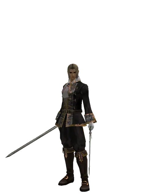 Bastard Sword*Elven Sword on a male Human fighter, front view