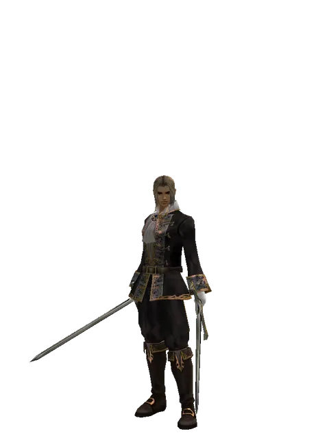 Bastard Sword*Knight's Sword on a male Human fighter, front view