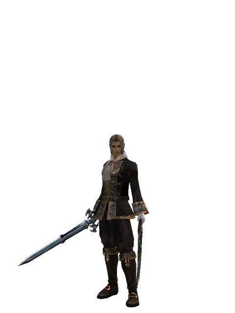 Caliburs*Samurai Long Sword on a male Human fighter, front view