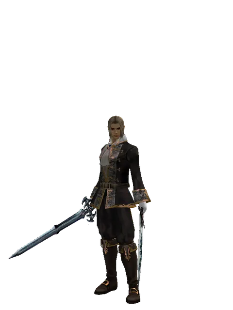 Caliburs*Tsurugi on a male Human fighter, front view