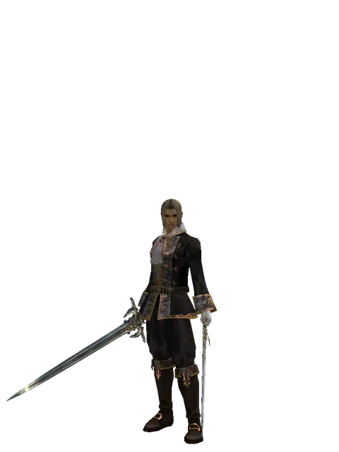 Dynasty Dual Sword on a male Human fighter, front view