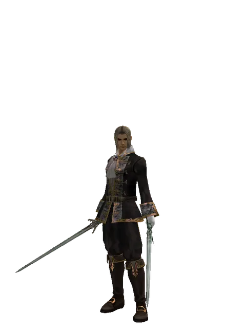 Elven Sword*Elven Long Sword on a male Human fighter, front view