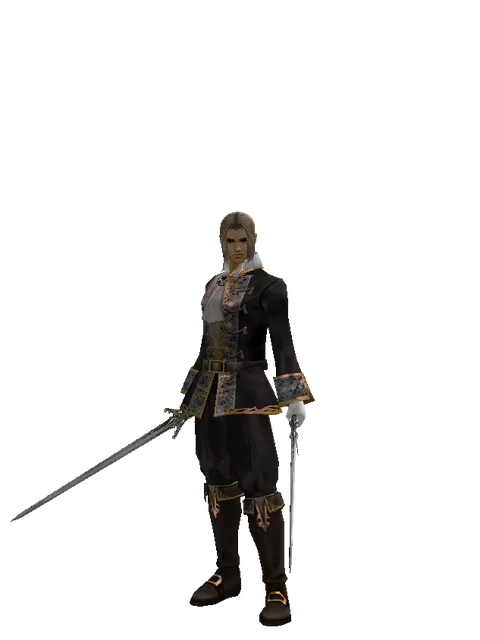 Elven Sword*Elven Sword on a male Human fighter, front view