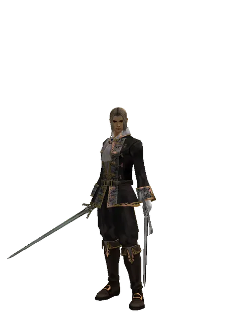 Elven Sword*Sword of Revolution on a male Human fighter, front view