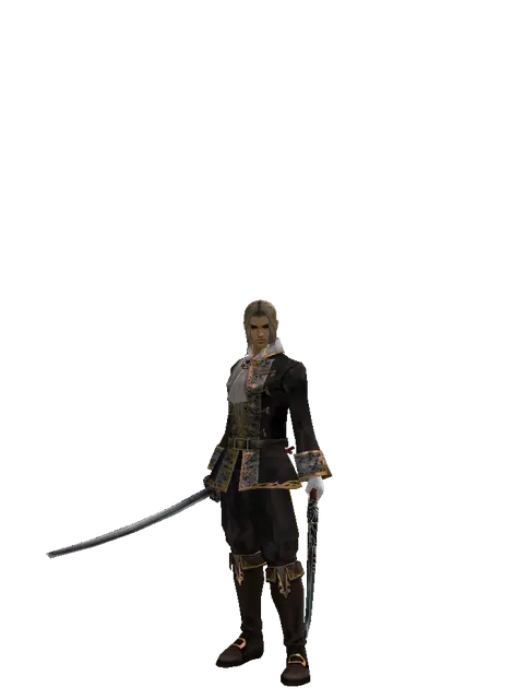 Katana*Samurai Long Sword on a male Human fighter, front view