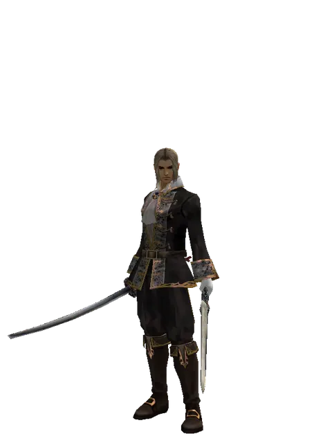Katana*Spirit Sword on a male Human fighter, front view