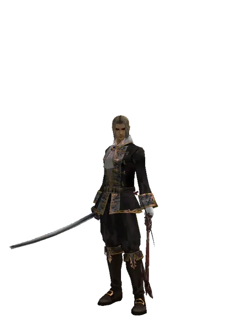 Katana*Sword of Nightmare on a male Human fighter, front view