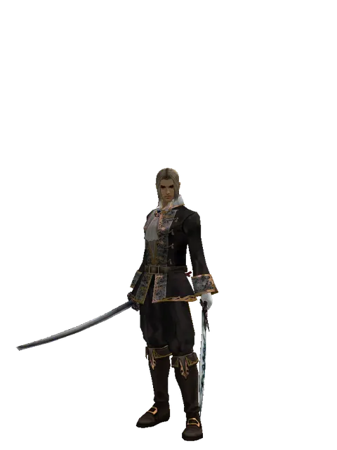 Katana*Tsurugi on a male Human fighter, front view