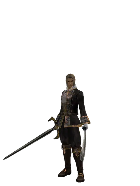 Knight's Sword*Crimson Sword on a male Human fighter, front view