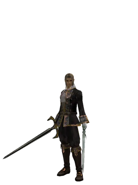 Knight's Sword*Elven Long Sword on a male Human fighter, front view