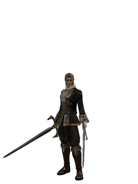 Knight's Sword*Sword of Revolution on a male Human fighter, front view