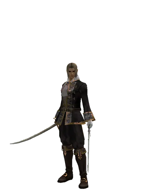 Saber*Elven Sword on a male Human fighter, front view